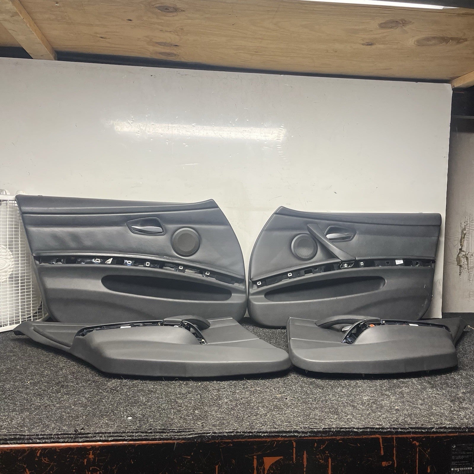 ☑️ 08-11 OEM BMW E90 M3 Sedan Full Set Door Card Panel Leather Novillo Black