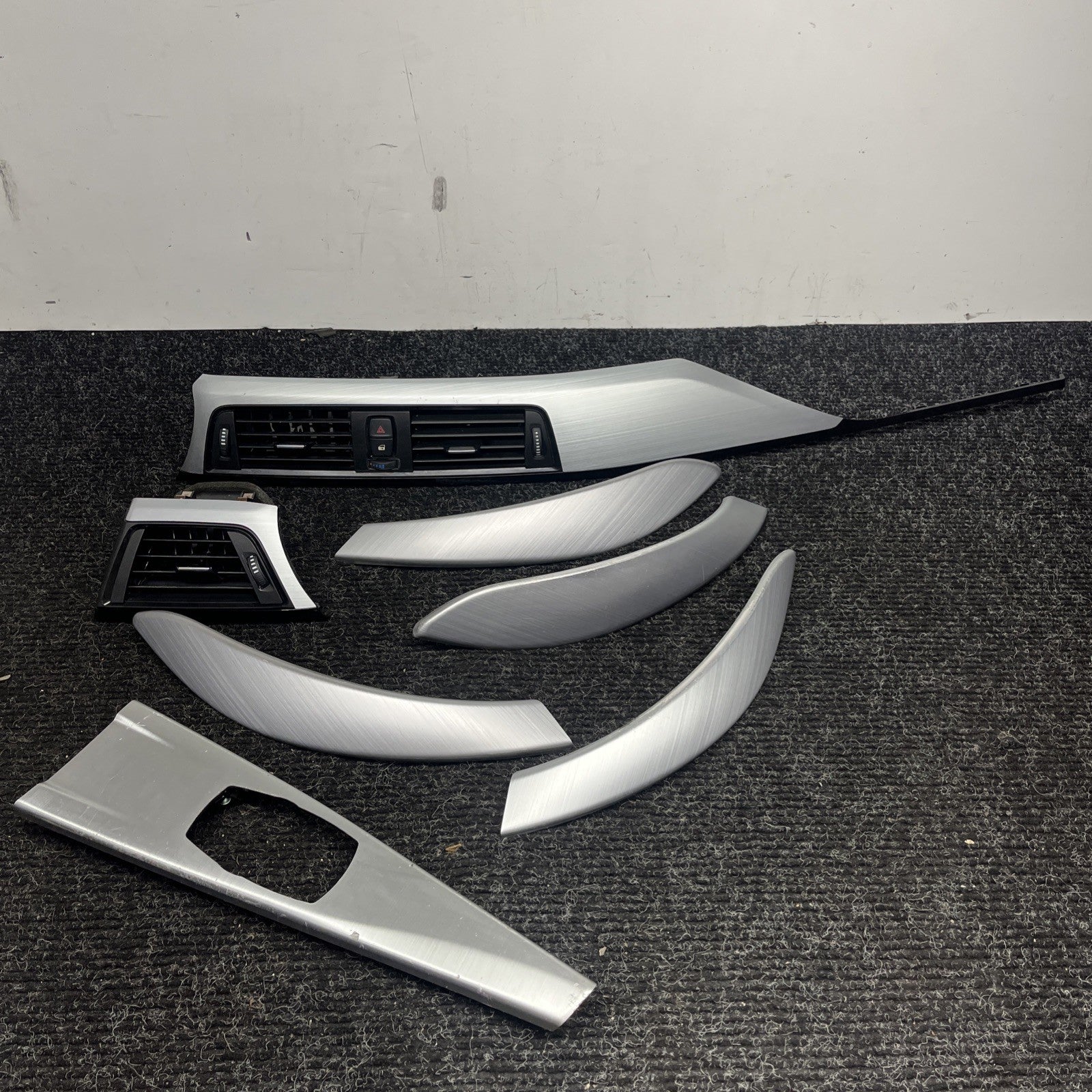☑️ 17 BMW 430 F30 F32 BRUSHED ALUMINUM SILVER TRIM MOLDING DASH DOOR SET OEM