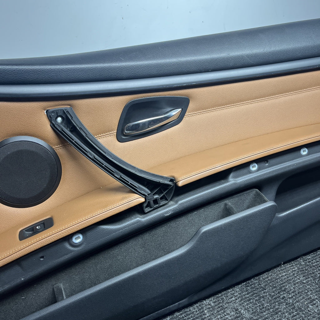 ☑️ 07-13 OEM BMW E93 E92 Front Passenger Door Card Panels Black Dakota LEATHER