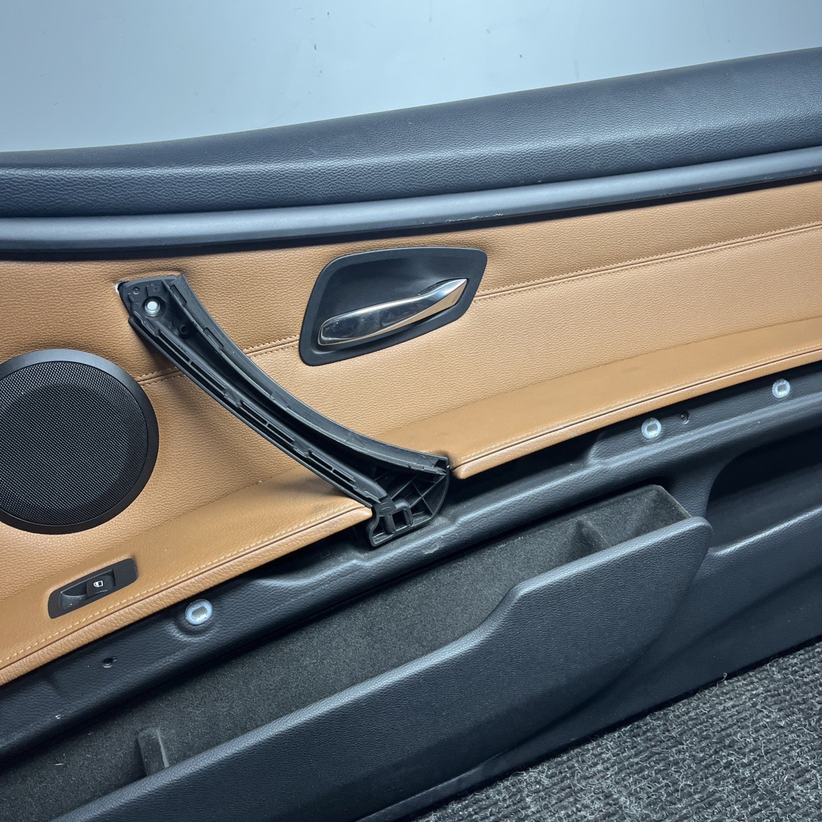 ☑️ 07-13 OEM BMW E93 E92 Front Passenger Door Card Panels Black Dakota LEATHER