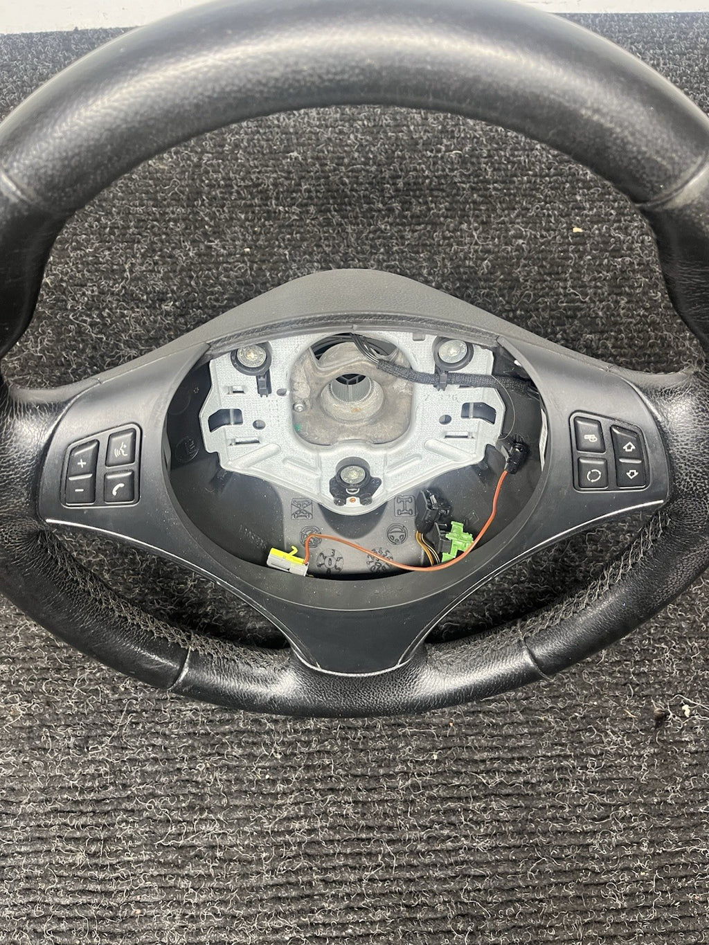 ☑️ 06-10 OEM BMW E92 E93 335 Sport Steering Wheel Black LEATHER Manual