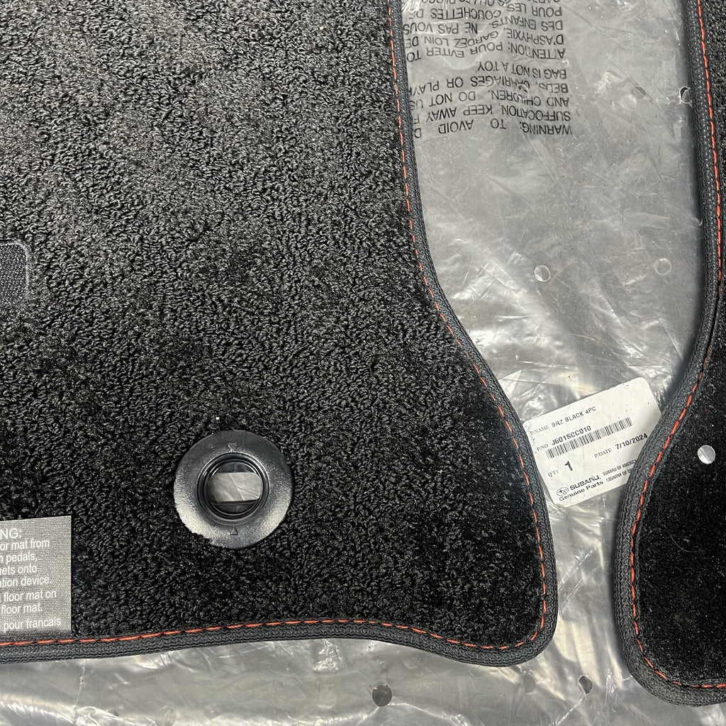☑️ 2022-2025 Subaru BRZ OEM Black Carpeted Floor Mats Red Stitching Brand New