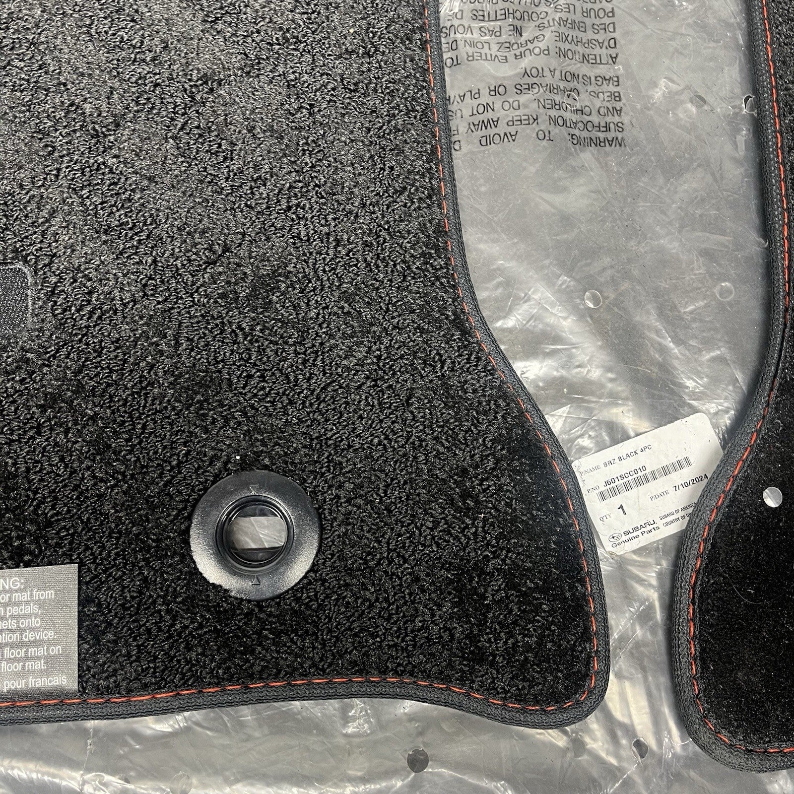 ☑️ 2022-2025 Subaru BRZ OEM Black Carpeted Floor Mats Red Stitching Brand New