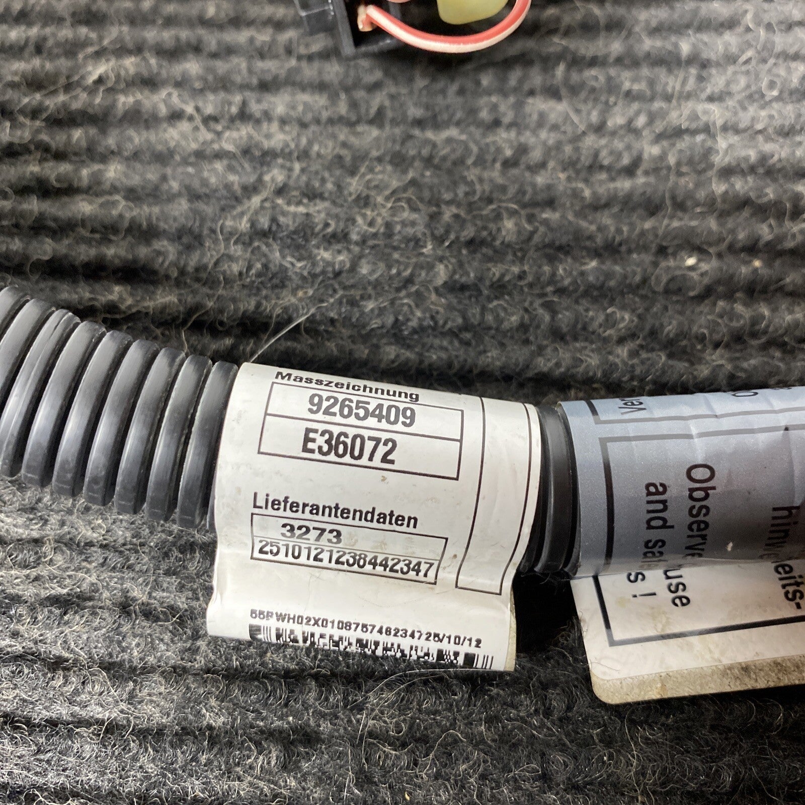 ☑️ 11-18 BMW F30 335i ACTIVE HYBRID 3 SERIES BATTERY BLOW OFF CABLE 9265410