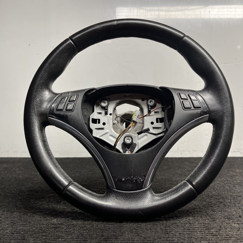 ☑️ 06-10 OEM BMW E92 E93 335 Sport Steering Wheel Black LEATHER w/ Manual