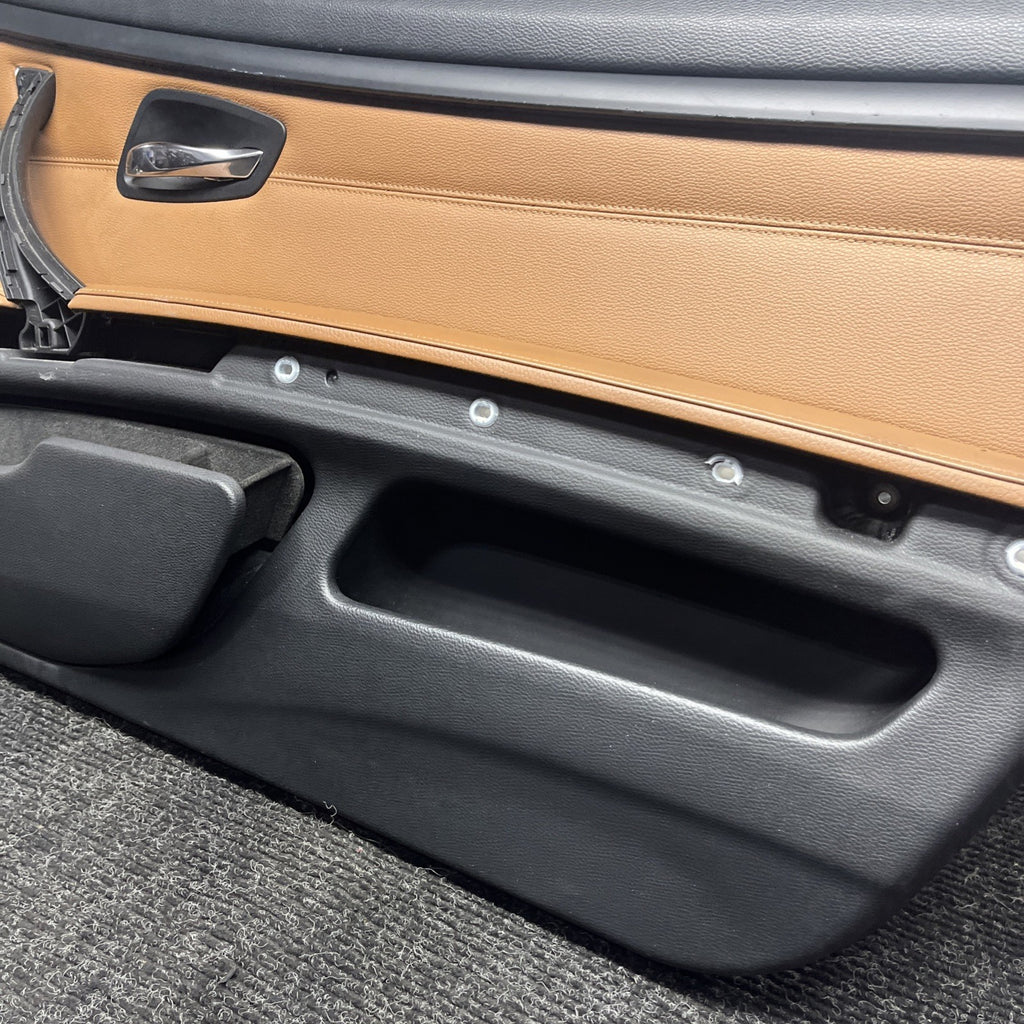 ☑️ 07-13 OEM BMW E93 E92 Front Passenger Door Card Panels Black Dakota LEATHER