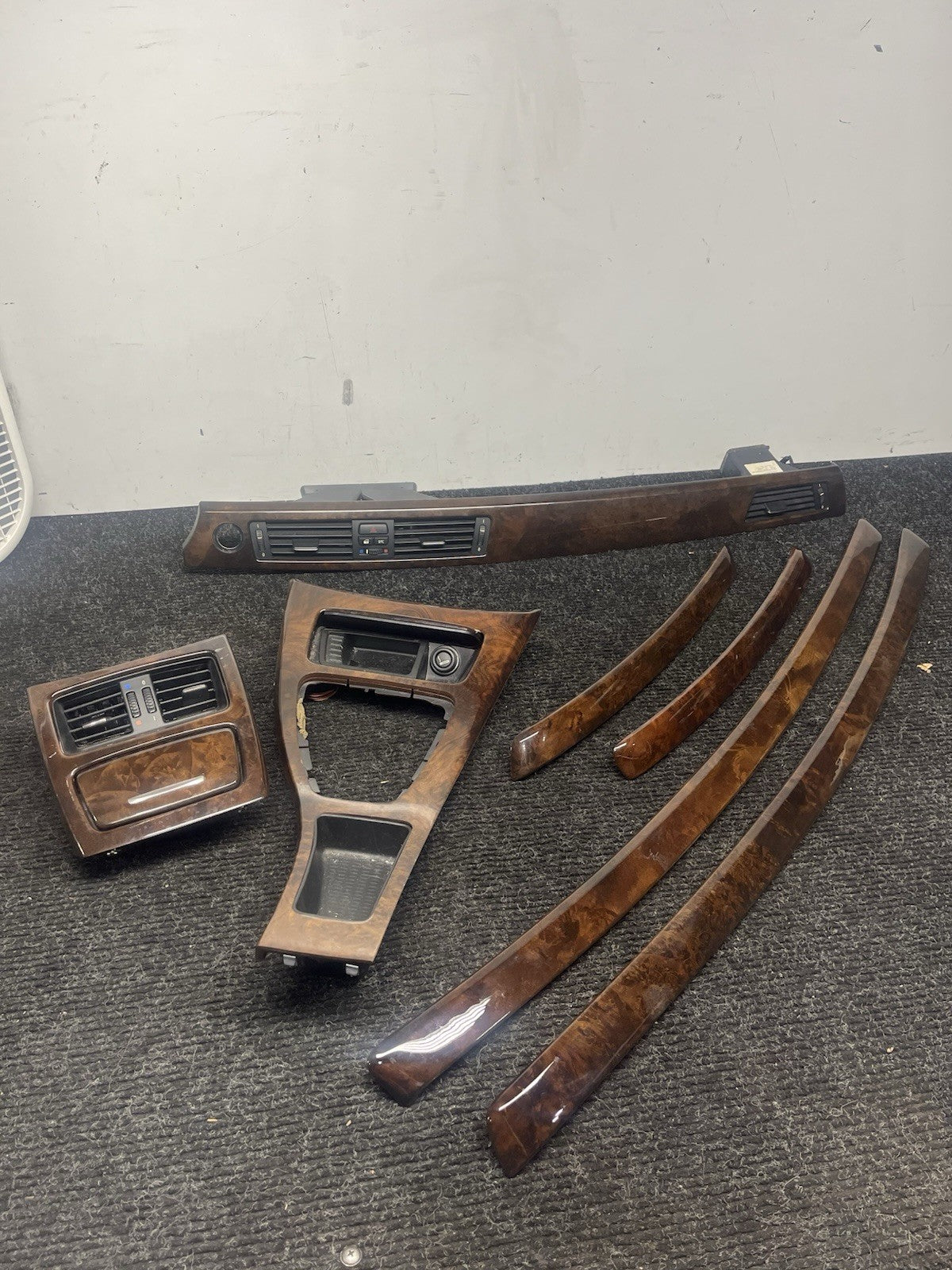 ☑️ 06-11 BMW 3 SERIES E92 COUPE INTERIOR CONSOLE DOOR DASH TRIM SET WOOD GRAIN