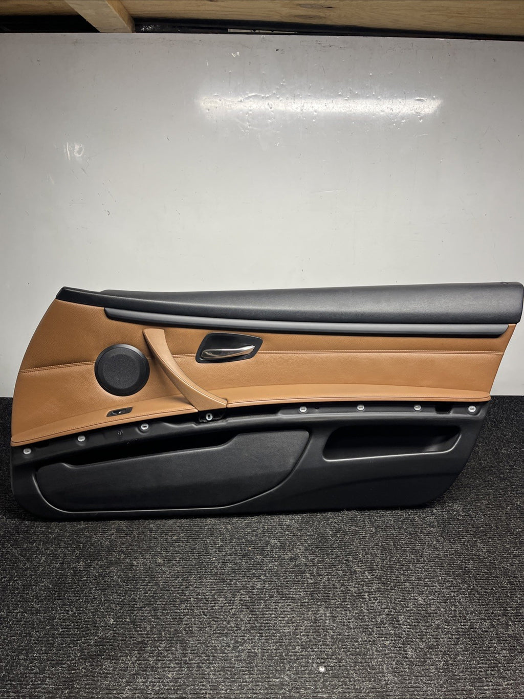 ☑️ 07-13 OEM BMW E93 E92 Front Passenger Door Card Panels Black Dakota LEATHER