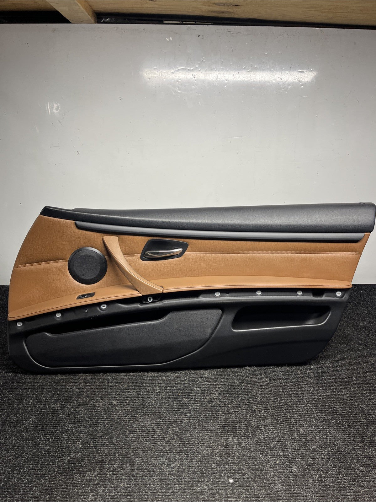☑️ 07-13 OEM BMW E93 E92 Front Passenger Door Card Panels Black Dakota LEATHER
