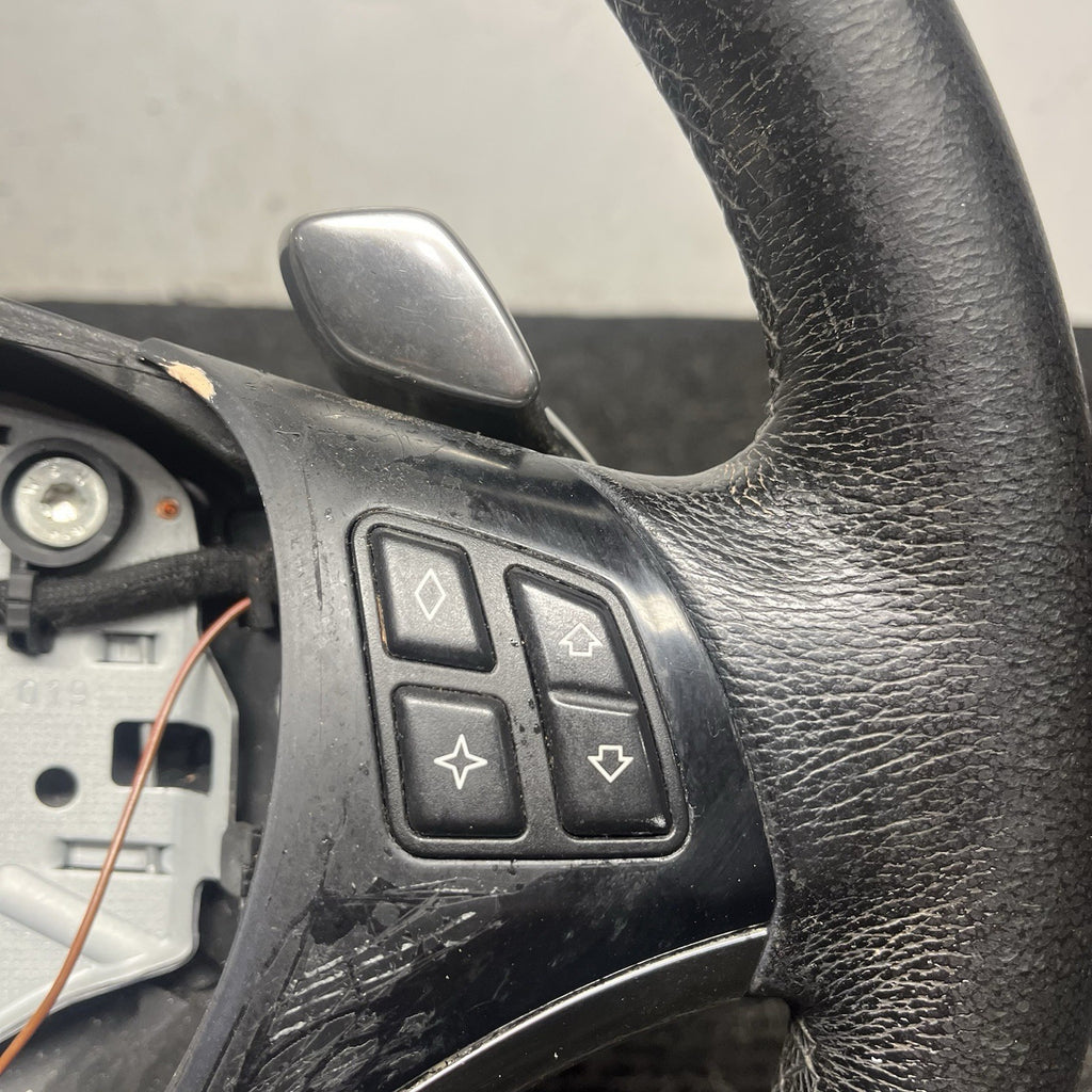 ☑️ 06-10 OEM BMW E92 E93 335 Sport Steering Wheel Black LEATHER w/ Paddles