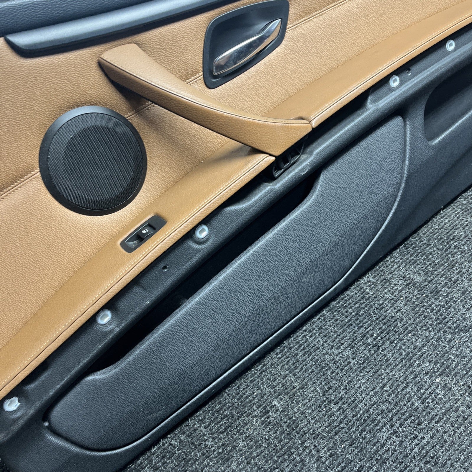 ☑️ 07-13 OEM BMW E93 E92 Front Passenger Door Card Panels Black Dakota LEATHER