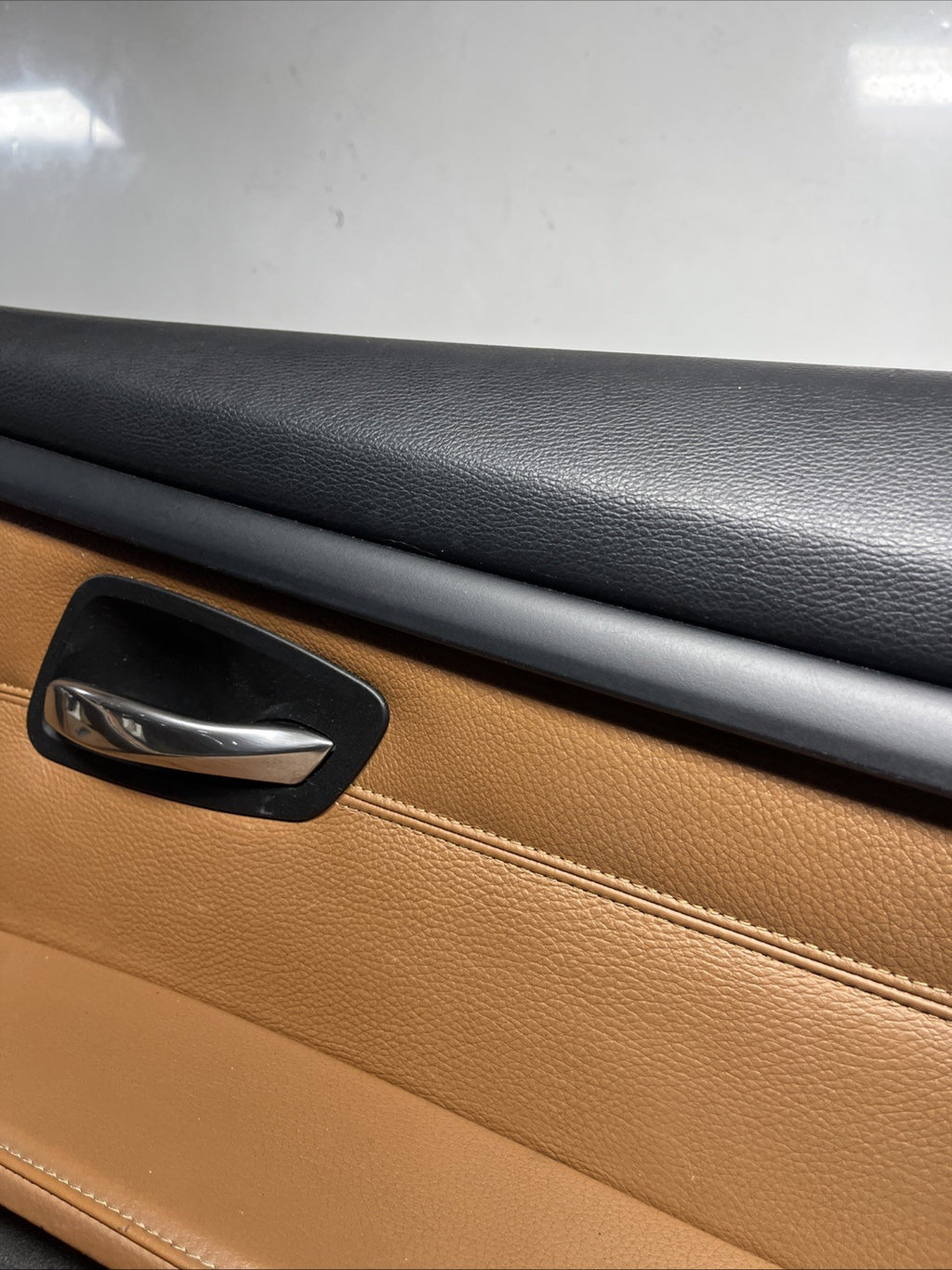 ☑️ 07-13 OEM BMW E93 E92 Front Passenger Door Card Panels Black Dakota LEATHER