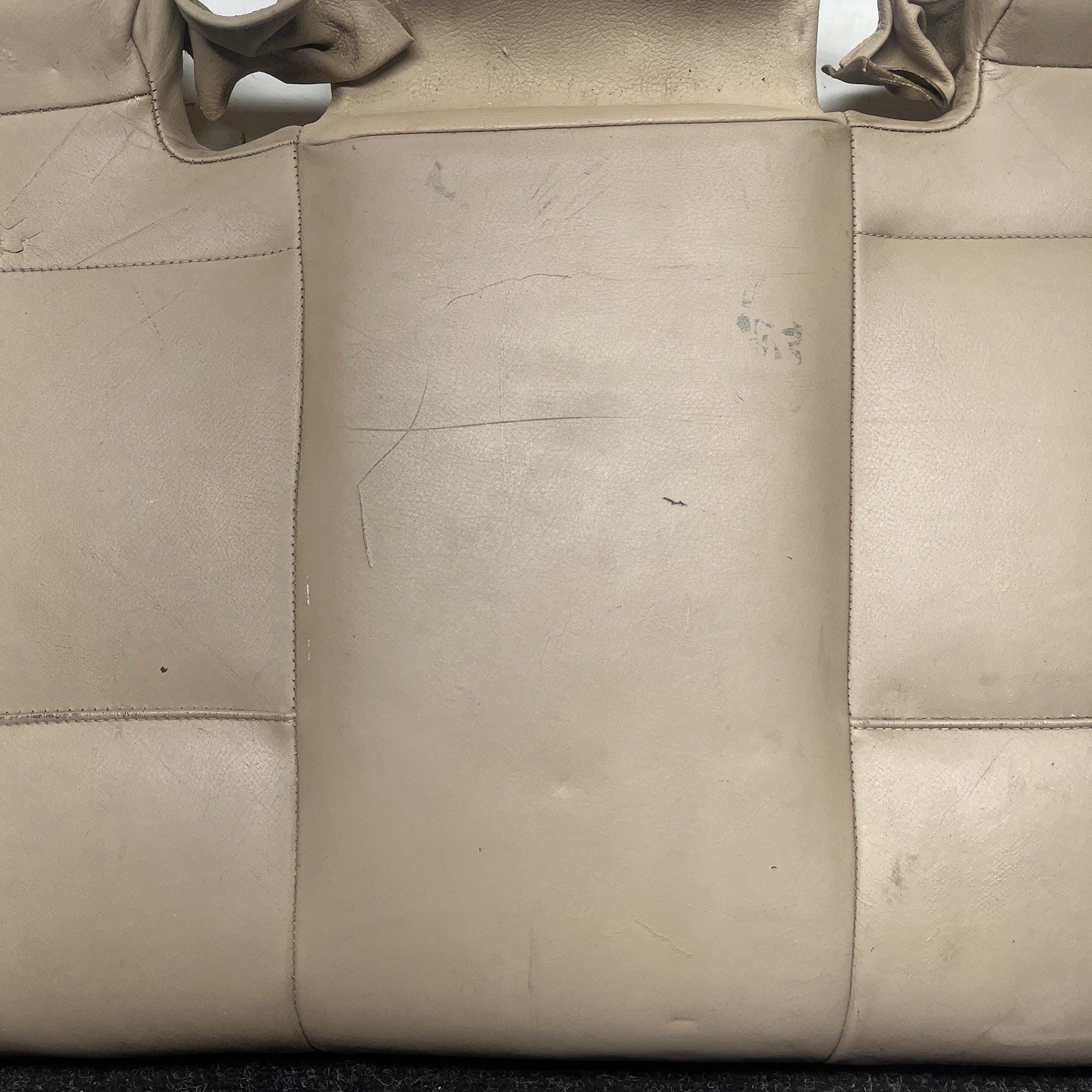 ☑️ 00-06 BMW E46 3-Series Coupe Rear Seat Bottom Bench Folding Beige Leather OEM