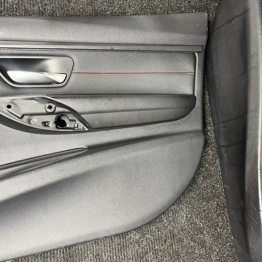 ☑️ BMW 2012-2018 F30 FRONT AND REAR DOOR PANEL CARD STITCHED BLACK SET OEM