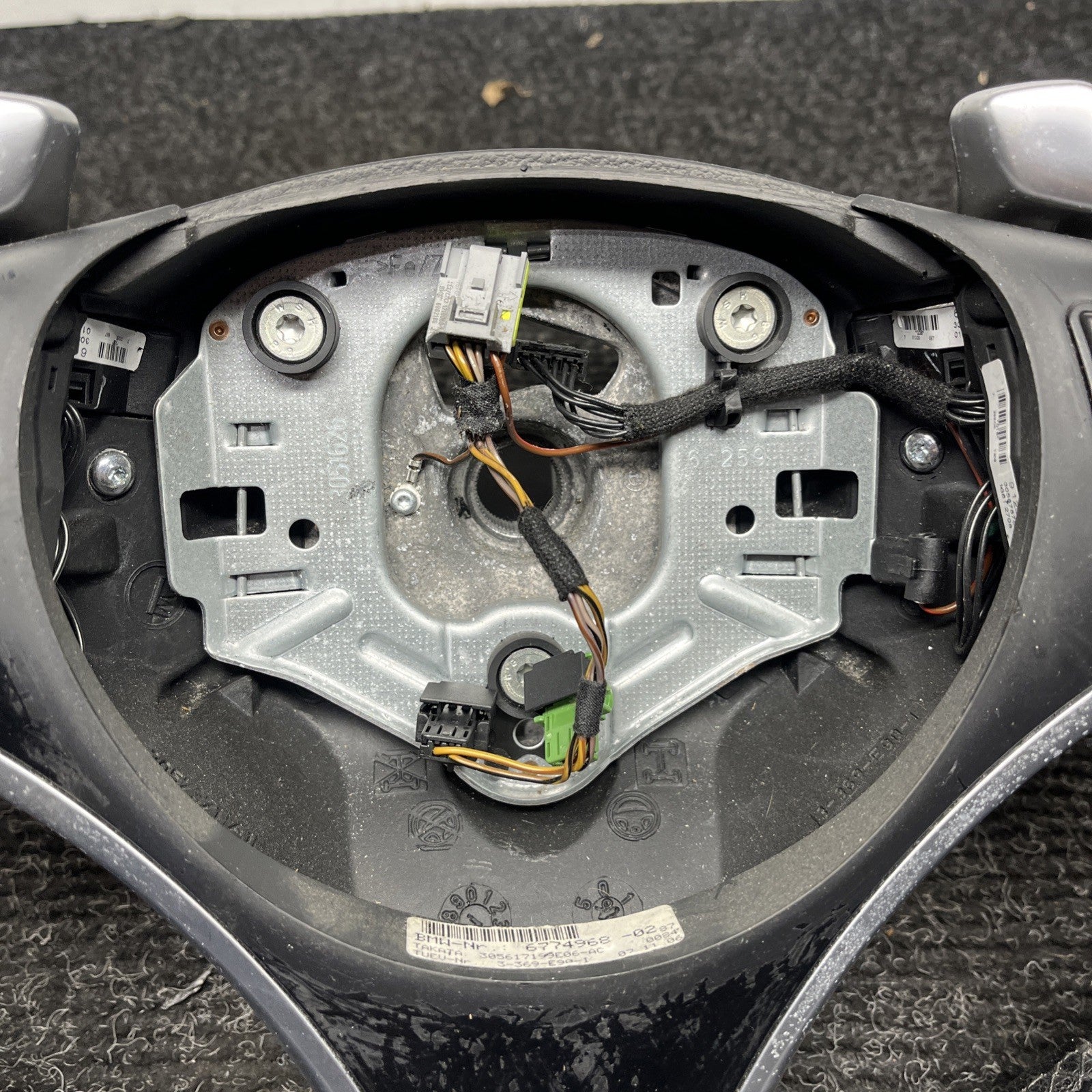 ☑️ 06-10 OEM BMW E92 E93 335 Sport Steering Wheel Black LEATHER w/Paddles