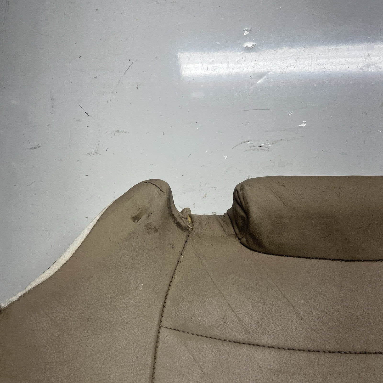 ☑️ 00-06 BMW E46 3-Series Coupe Rear Seat Bottom Bench Folding Beige Leather OEM