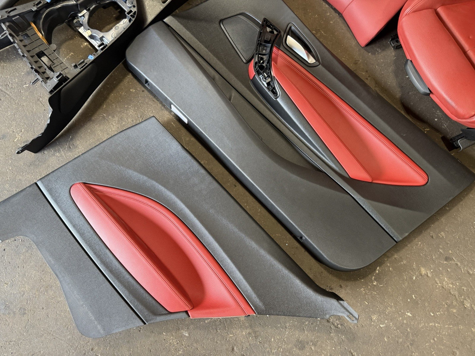 ☑️14-20 OEM BMW F22 M235 Leather Dakota Sport Seats Door Panels Interior RED SET