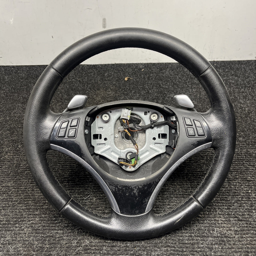☑️ 06-10 OEM BMW E92 E93 335 Sport Steering Wheel Black LEATHER w/Paddles