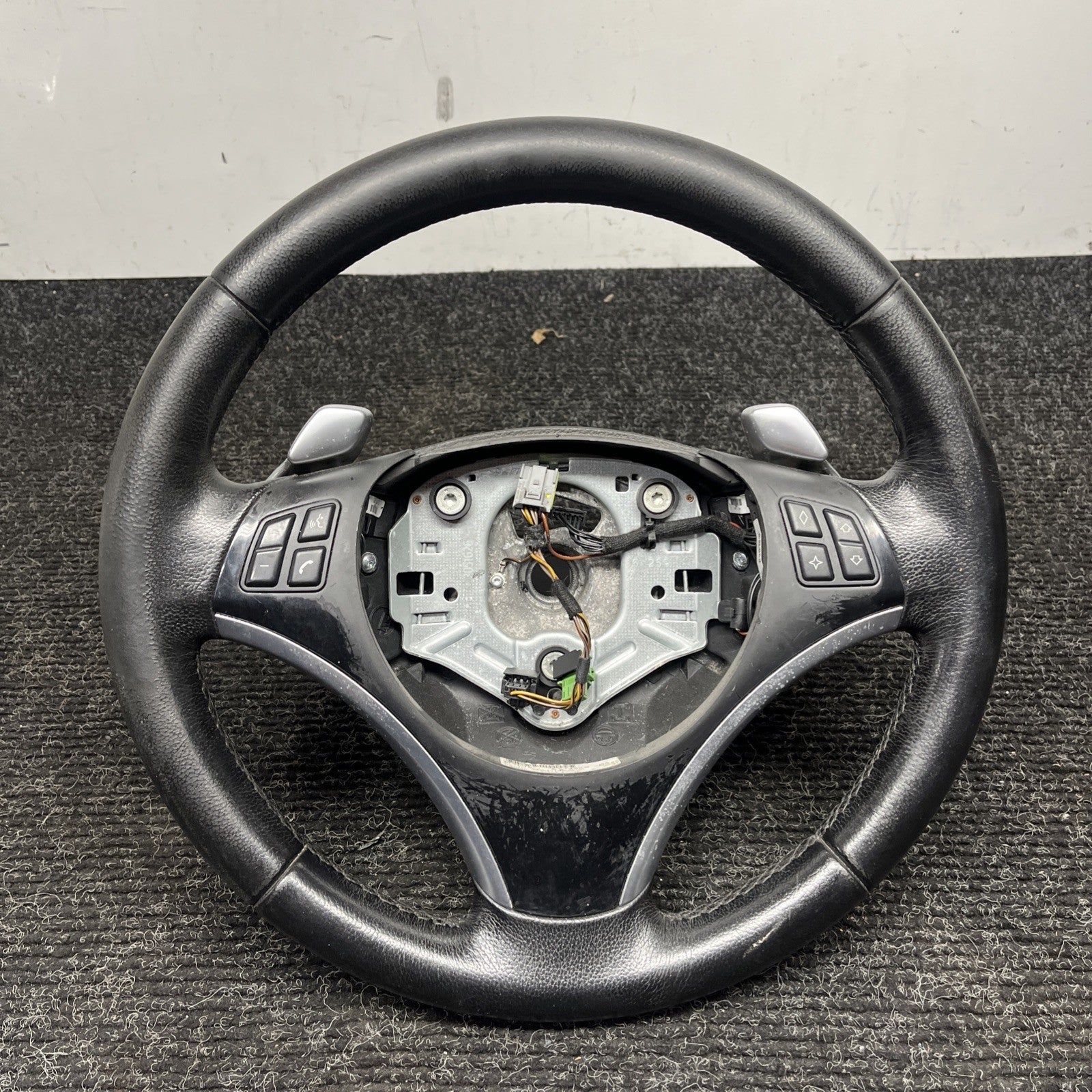 ☑️ 06-10 OEM BMW E92 E93 335 Sport Steering Wheel Black LEATHER w/Paddles