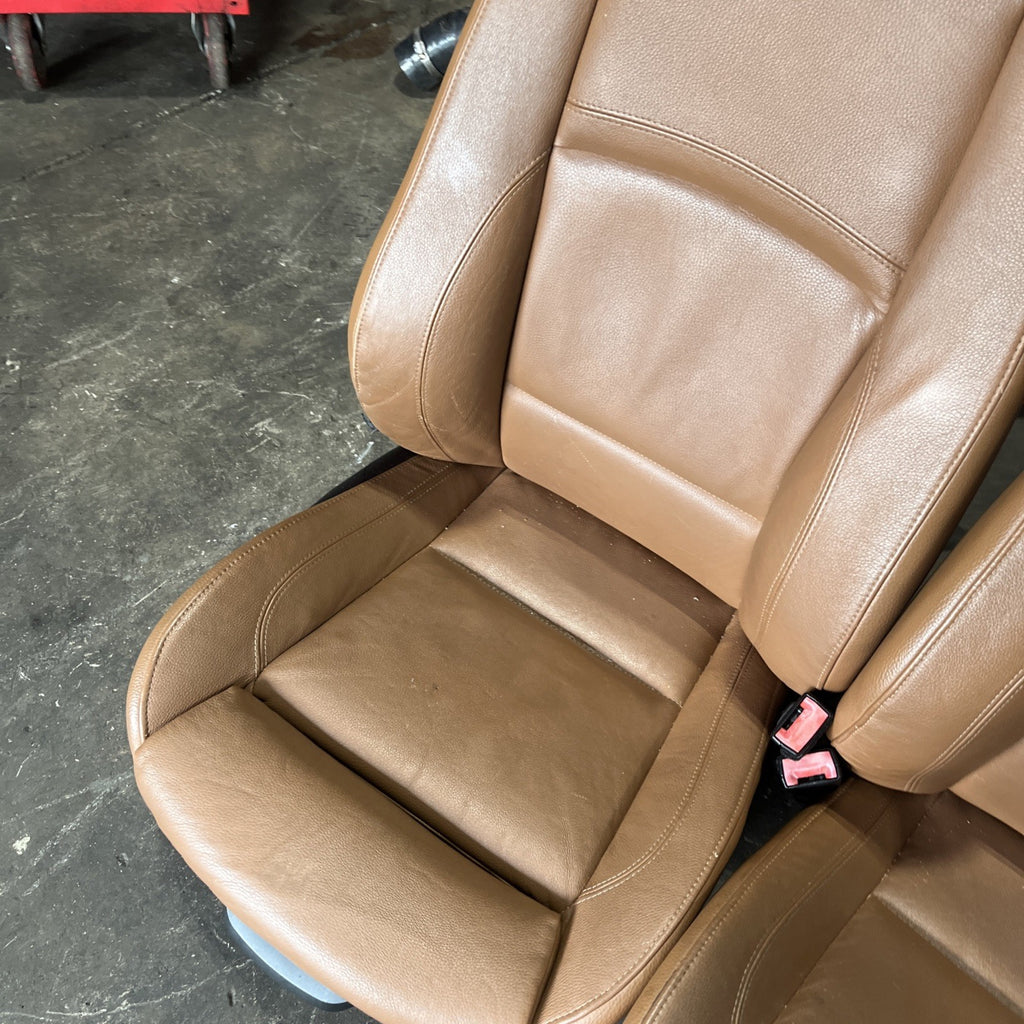 ☑️ BMW E92 328 335 2dr Front & Right Interior Sport Seat Set Saddle Brown OEM