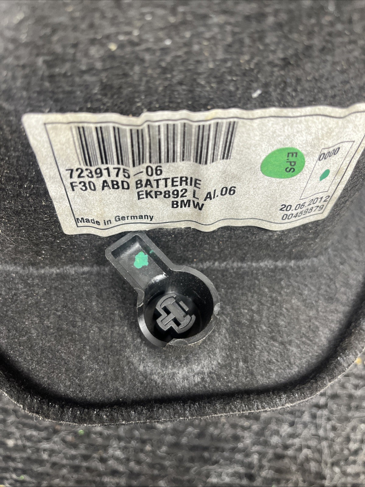 ☑️ 12-18 BMW 328i 320i Trunk Battery Cover Trim &Tool Compartment W/O Tool Oem