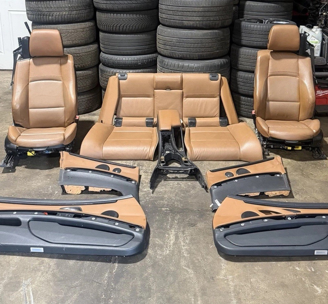 ☑️ 07-13 BMW E93 335 Convertible OEM Saddle Brown Interior Seats Complete Heated