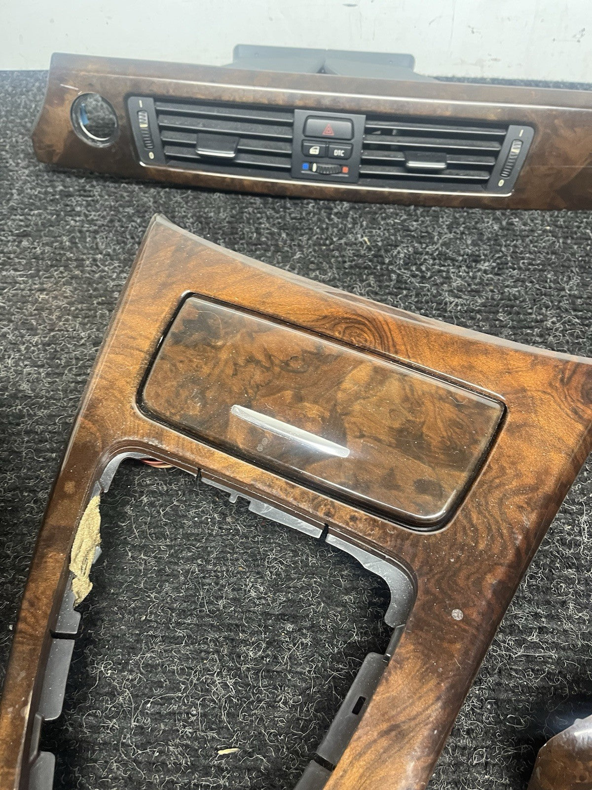 ☑️ 06-11 BMW 3 SERIES E92 COUPE INTERIOR CONSOLE DOOR DASH TRIM SET WOOD GRAIN