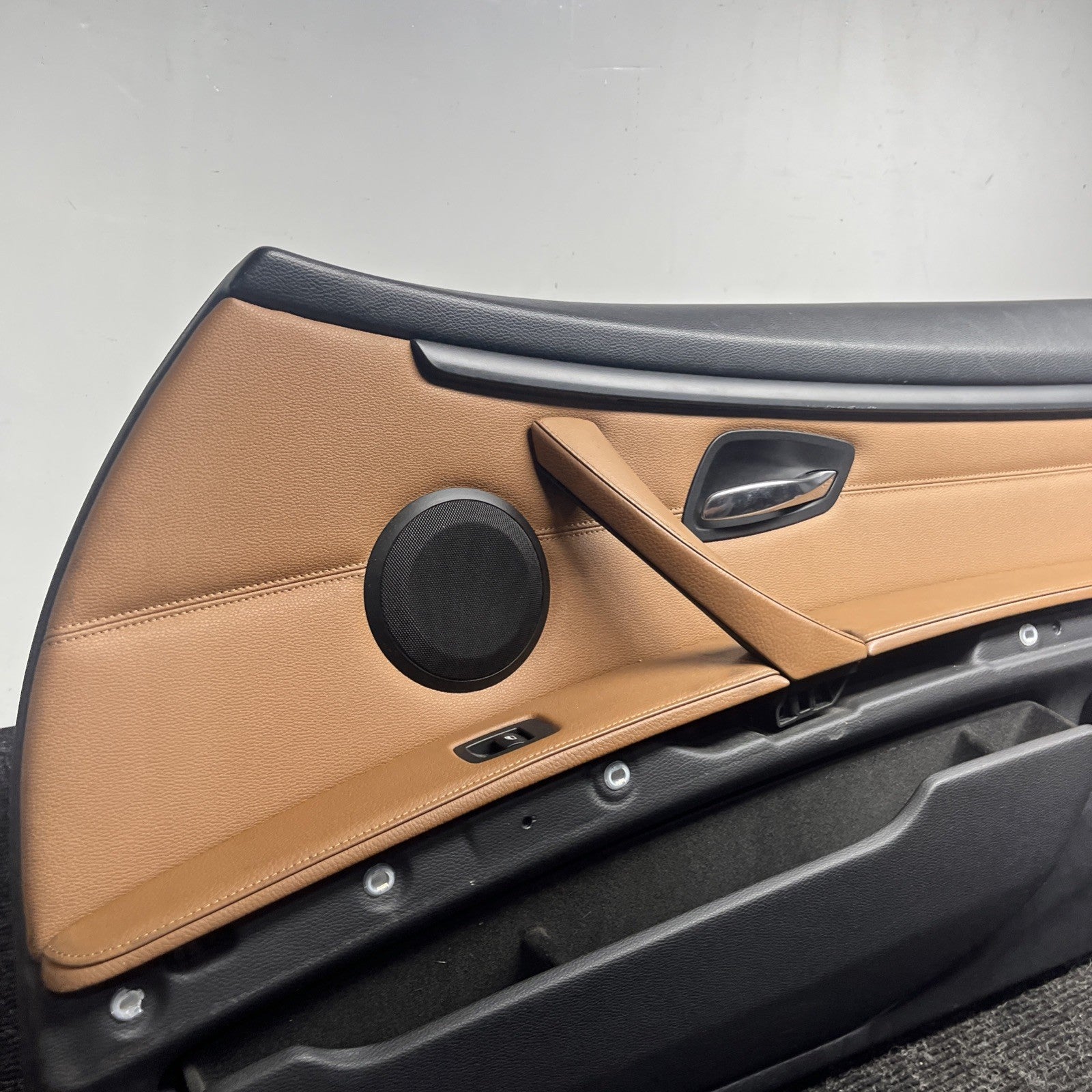 ☑️ 07-13 OEM BMW E93 E92 Front Passenger Door Card Panels Black Dakota LEATHER
