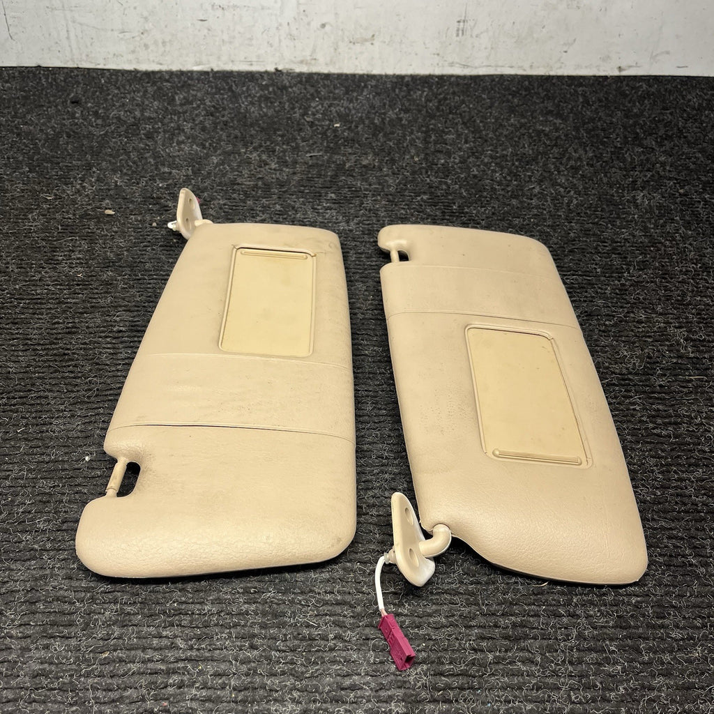 ☑️ OEM BMW E46 325i 330i Sun Visor Left Right Pair Tan 2001-2005 Sedan Coupe