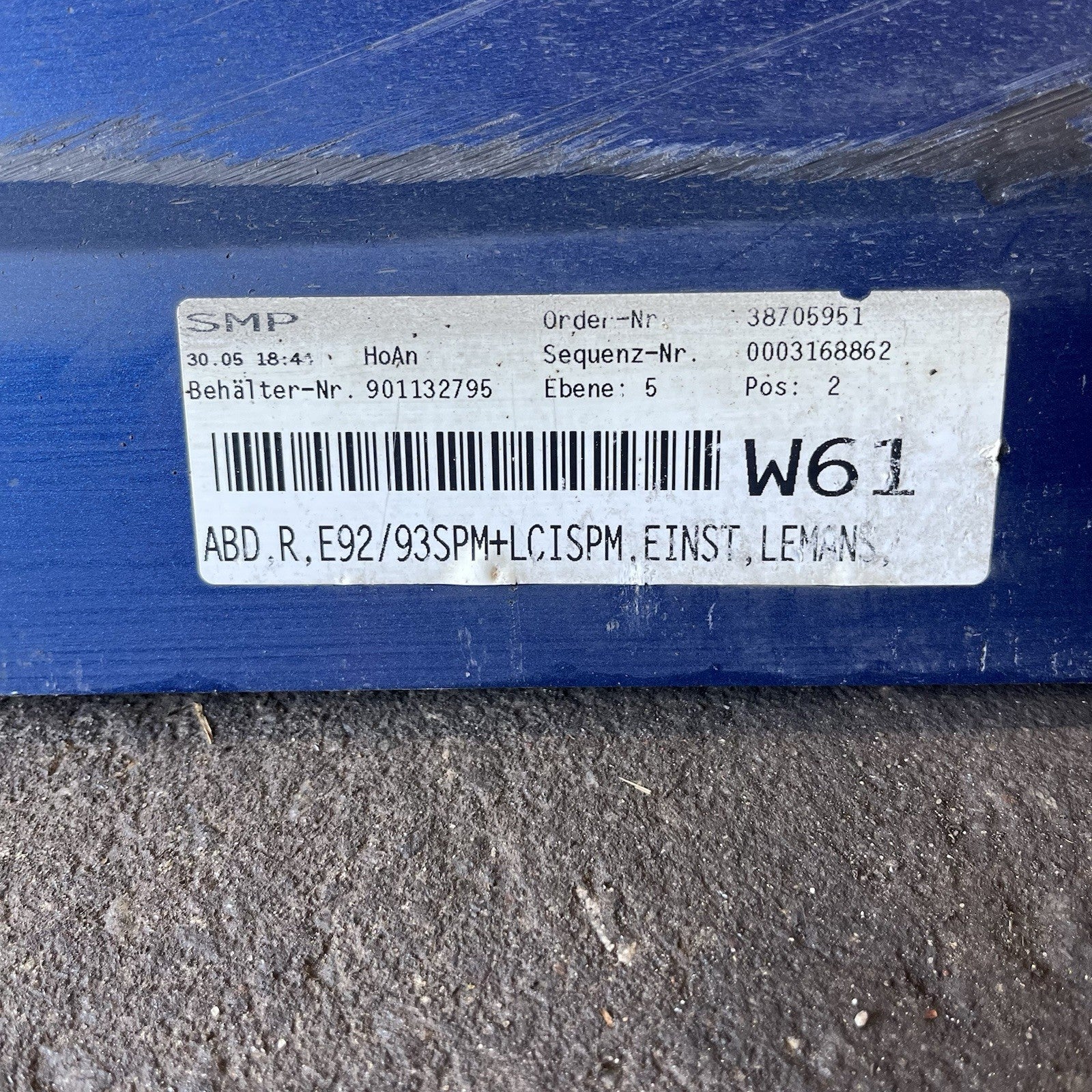 ☑️ 07-13 OEM BMW E92 E93 328 335 Passenger Side Skirt Rocker Panel Lemans Blue