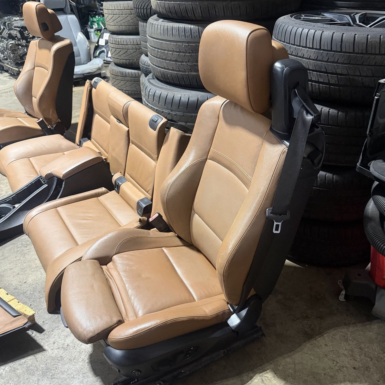 ☑️ 07-13 BMW E93 335 Convertible OEM Saddle Brown Interior Seats Complete Heated