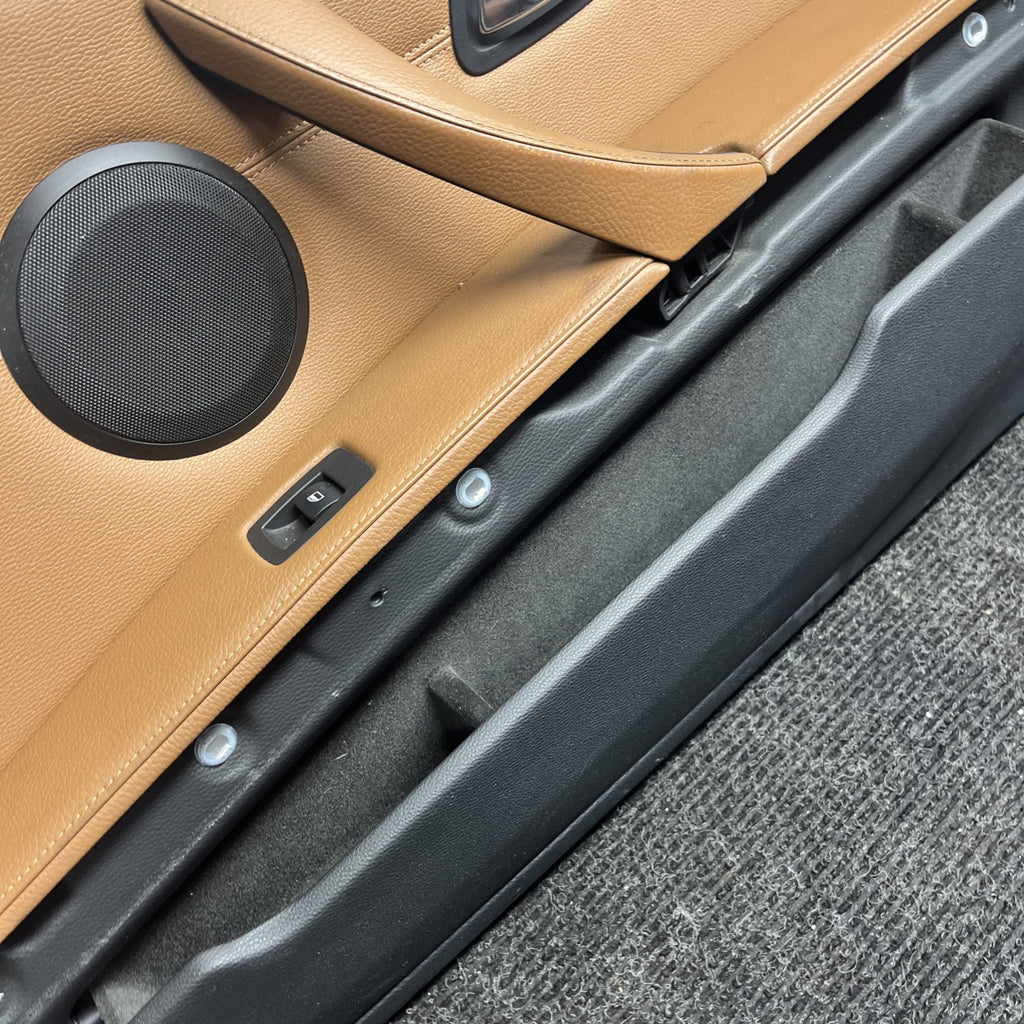 ☑️ 07-13 OEM BMW E93 E92 Front Passenger Door Card Panels Black Dakota LEATHER