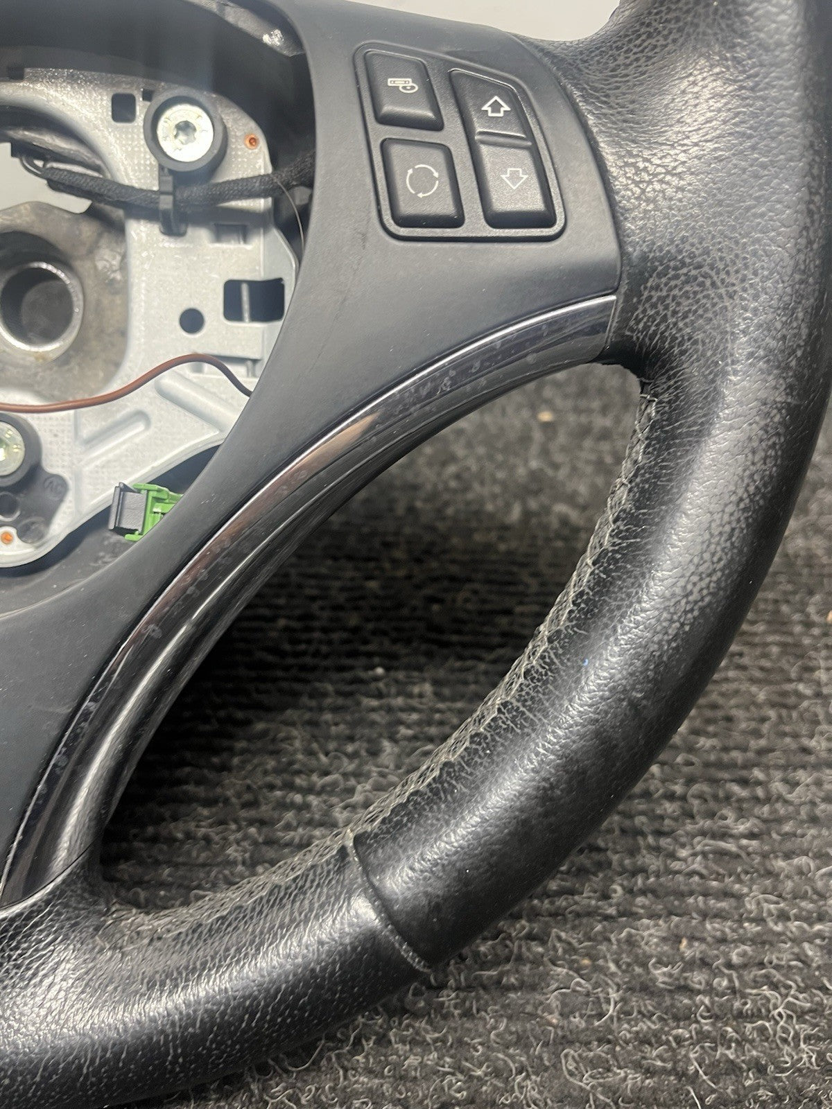 ☑️ 06-10 OEM BMW E92 E93 335 Sport Steering Wheel Black LEATHER Manual
