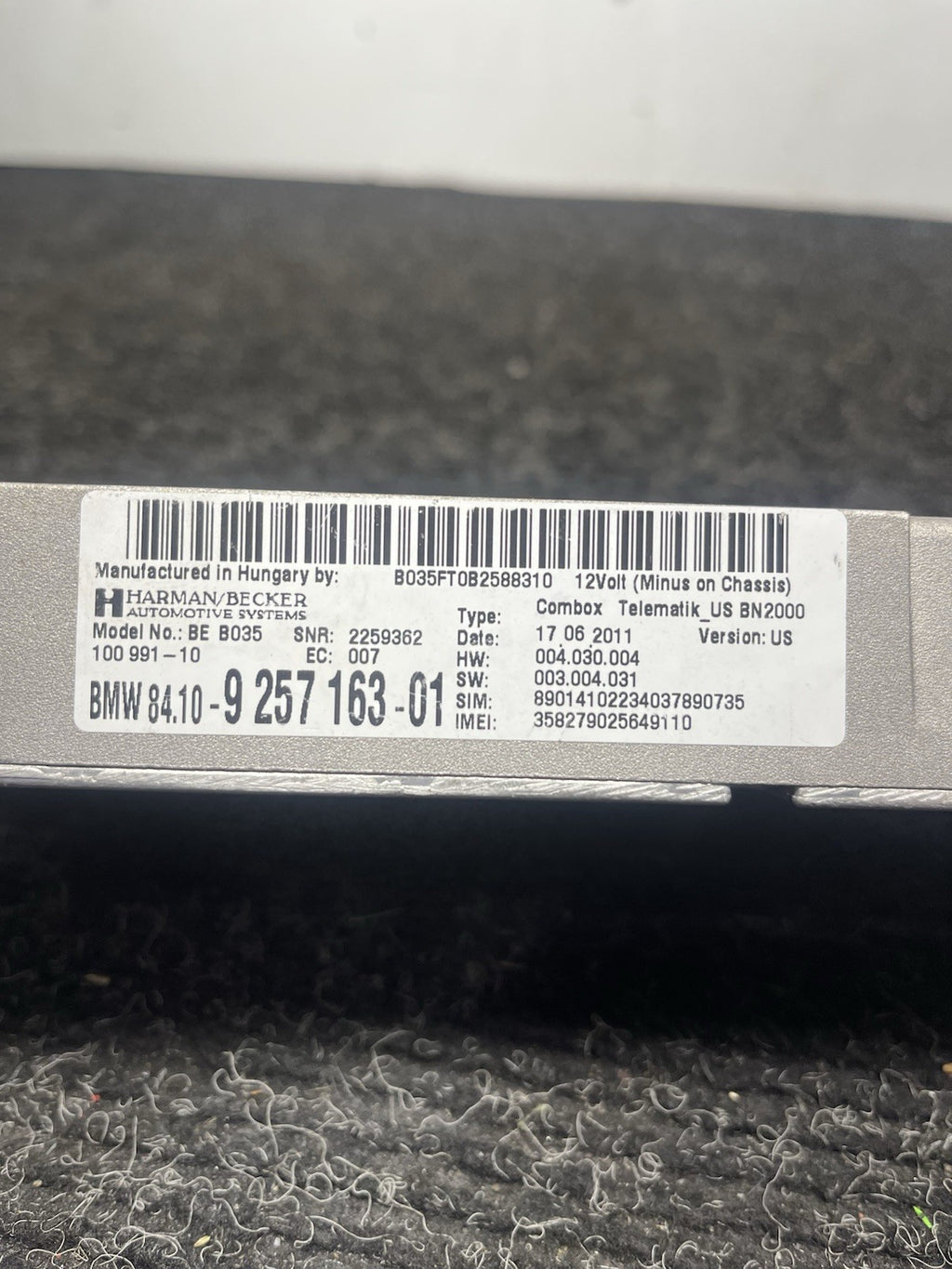 ☑️ BMW E90 E92 E93 E82 E84 TELEMATICS COMMUNICATION CONTROL MODULE UNIT OEM