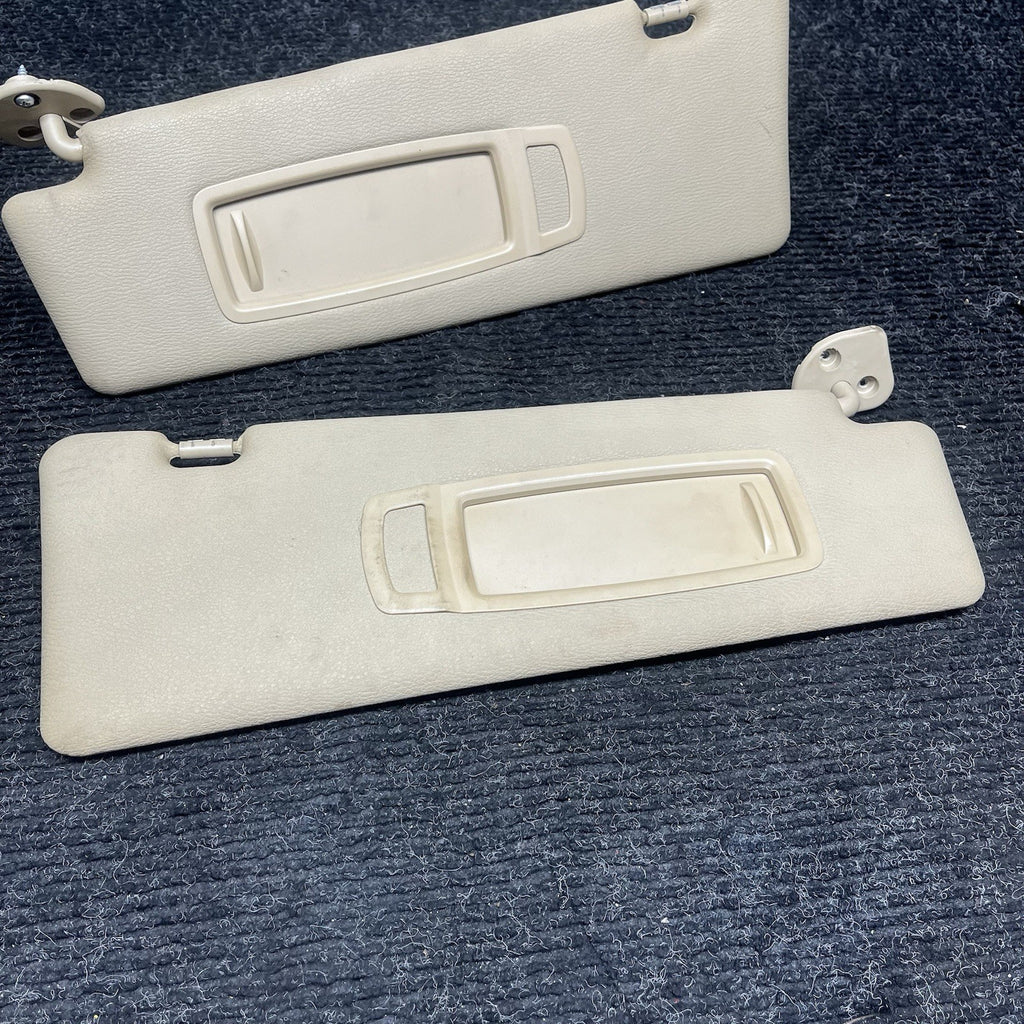 ☑️ 2007-2013 BMW E70 X5 X5M Front Left Right Interior Sun Visor Pair BEIGE OEM