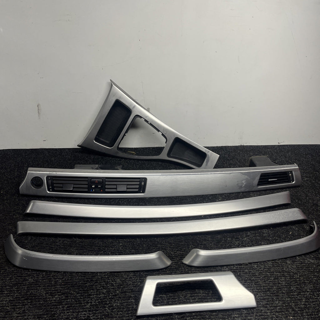 ☑️ 06-11 BMW 3 SERIES E90 SEDAN INTERIOR CONSOLE DOOR DASH TRIM SET ALUMINUM