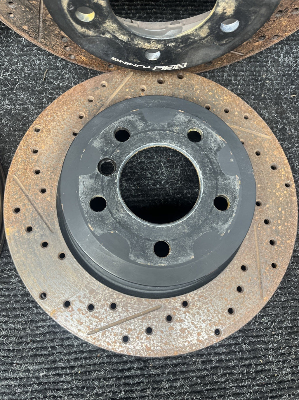☑️ BMW 135i ECS Tuning Cross-Drilled Slotted Semi-Floating Brake Rotor FULL SET