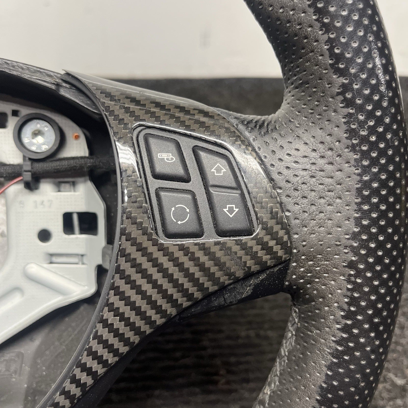 ☑️ 06-10 OEM BMW E92 E93 335 Sport Steering Wheel Black LEATHER w/ Manual
