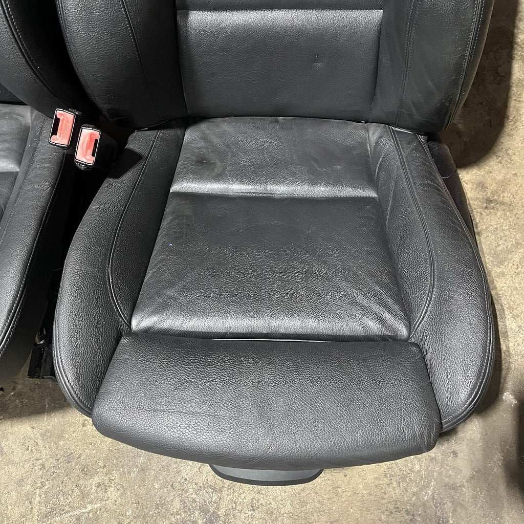 ☑️ 08-13 OEM BMW E82 128 135 Coupe Front Power Sport Seats Boston Leather Black
