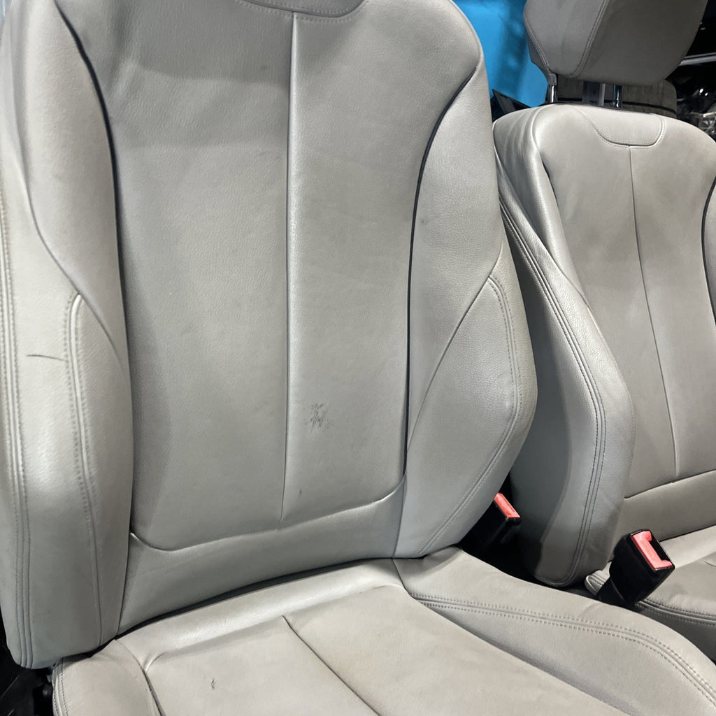 ☑️ BMW 2012-2016 F30 FRONT SPORT SEATS PAIR SET OYSTER OEM NON-HEATED