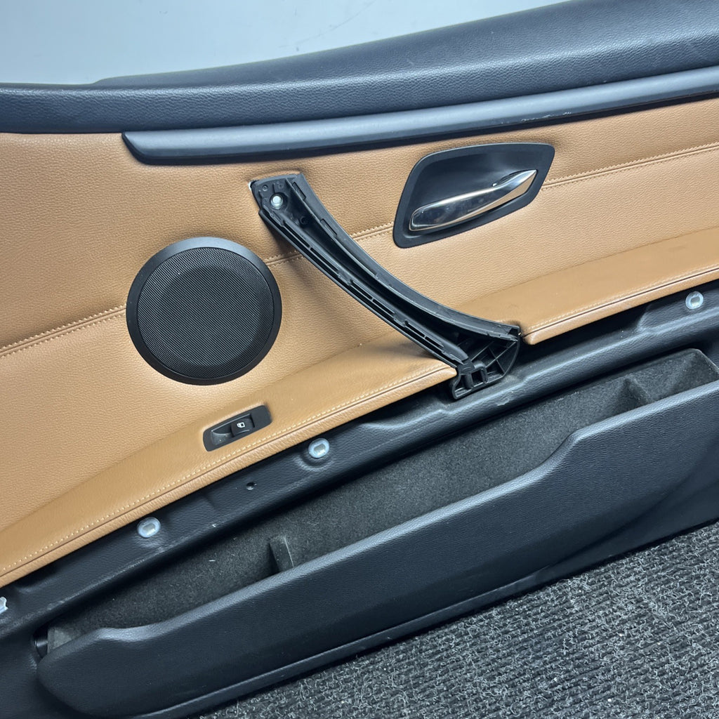 ☑️ 07-13 OEM BMW E93 E92 Front Passenger Door Card Panels Black Dakota LEATHER