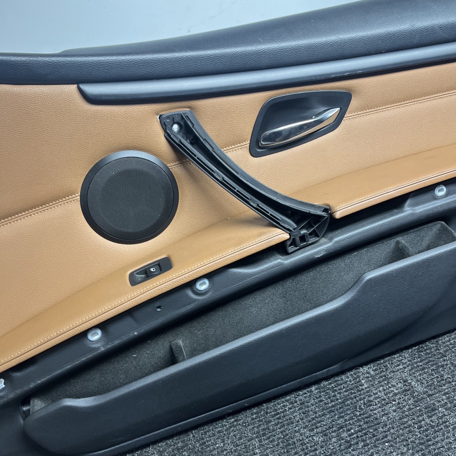 ☑️ 07-13 OEM BMW E93 E92 Front Passenger Door Card Panels Black Dakota LEATHER