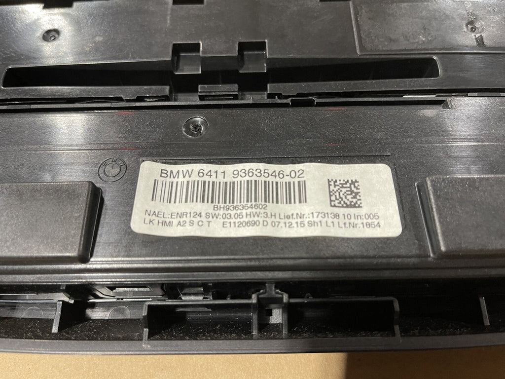 12-20 OEM BMW F30 F33 F36 F22 AC Heater Radio Media Control Panel Ambient Light