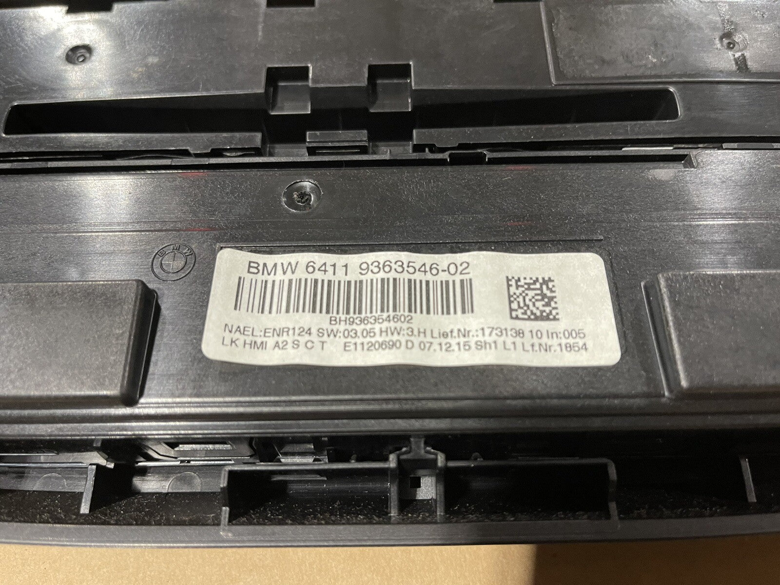 12-20 OEM BMW F30 F33 F36 F22 AC Heater Radio Media Control Panel Ambient Light