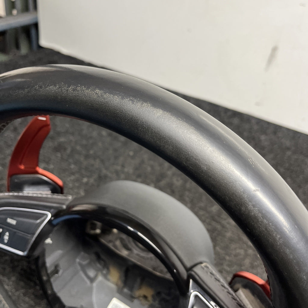 ☑️ 2013-2017 AUDI S5 SPORT LEATHER STEERING WHEEL w/ SHIFT PADDLES