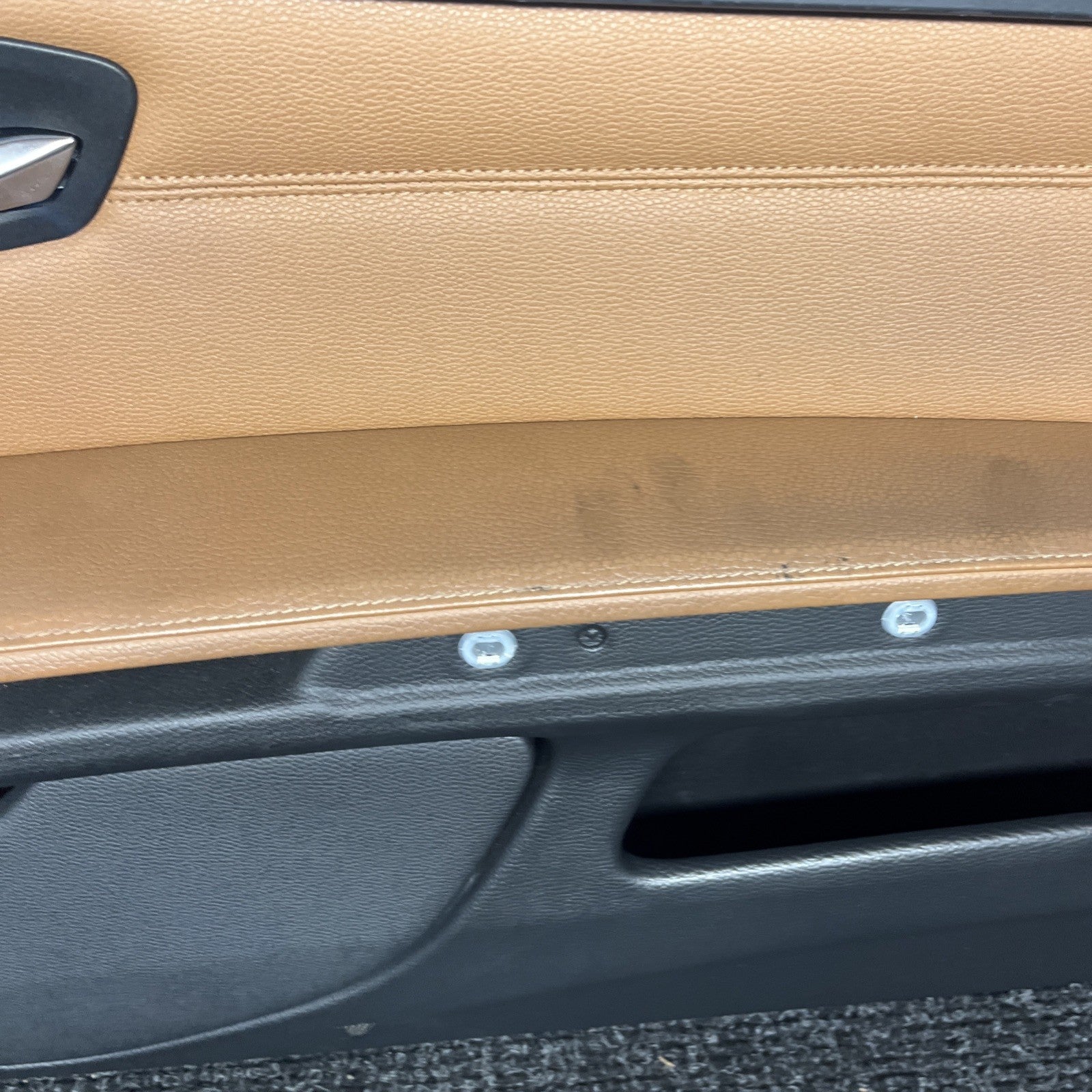 ☑️ 07-13 OEM BMW E93 E92 Front Passenger Door Card Panels SADDLE BROWN LEATHER