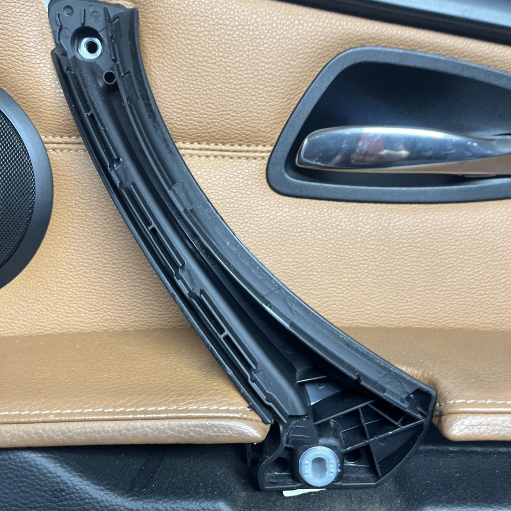 ☑️ 07-13 OEM BMW E93 E92 Front Passenger Door Card Panels SADDLE BROWN LEATHER