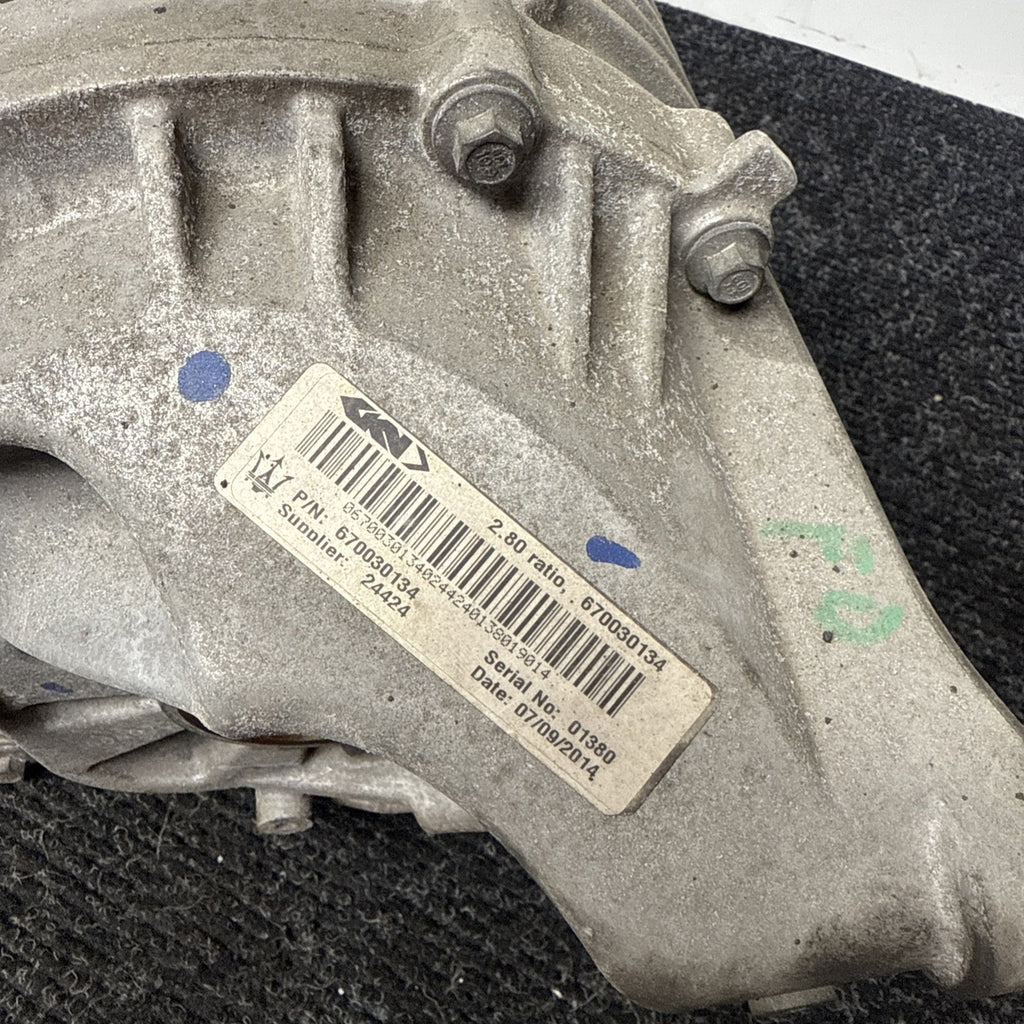 ☑️ 14-19 Maserati Ghibli Rear Differential Diff Axle Carrier 2.80 OEM 49K Miles