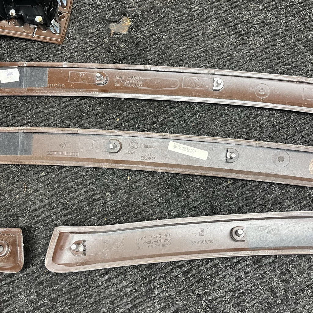 ☑️ 07-08 OEM BMW E93 335i Interior Dash Door Center Console Fine Wood Trim SET