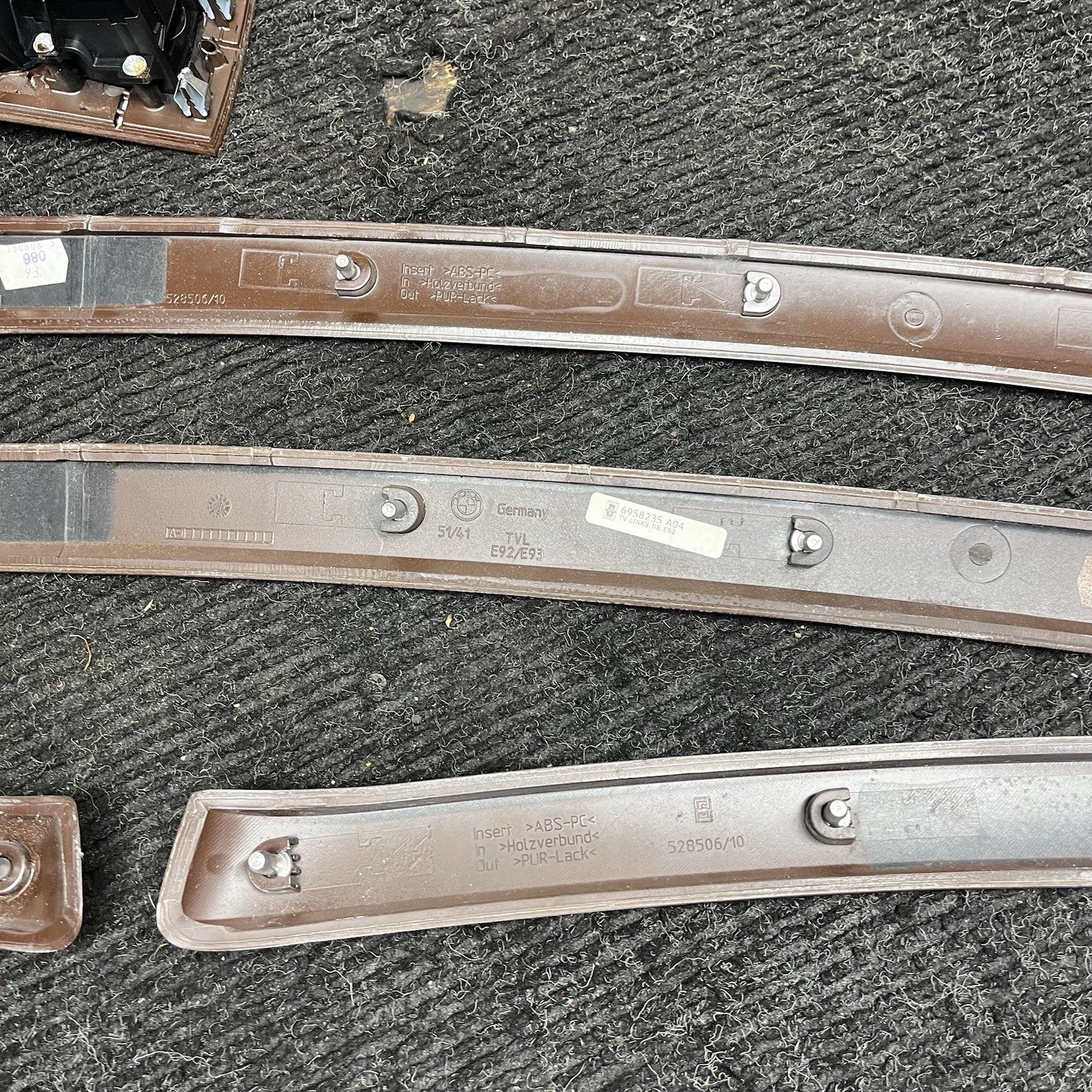 ☑️ 07-08 OEM BMW E93 335i Interior Dash Door Center Console Fine Wood Trim SET